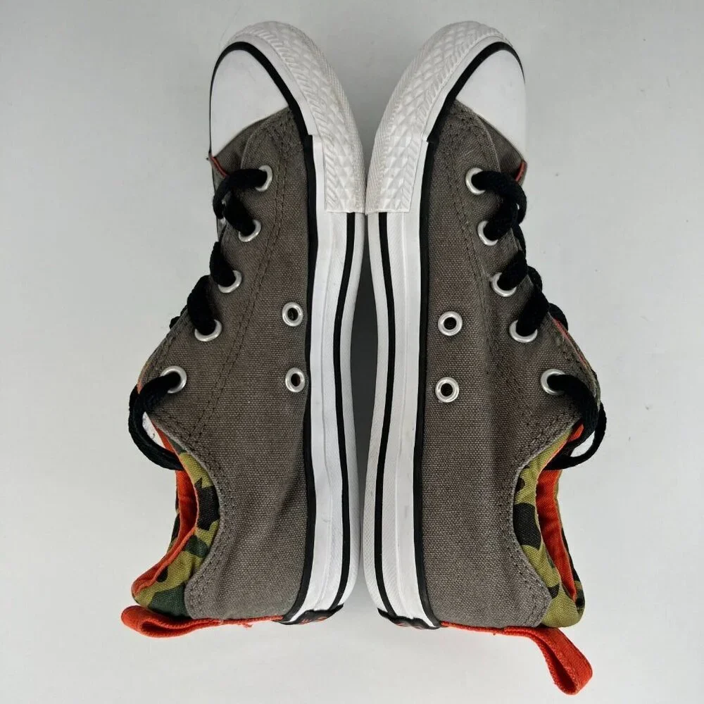Converse Boys 635471F Gray All Star Mid Low Top Lace Up Size 2 Canvas Shoes